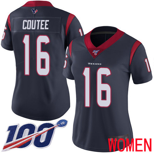 Houston Texans Limited Navy Blue Women Keke Coutee Home Jersey NFL Football 16 100th Season Vapor Untouchable